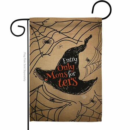 CUADRILATERO 13 x 18.5 in. Entry Only for Monsters Garden Flag with Fall Halloween Double-Sided  Vertical Flags CU3873050